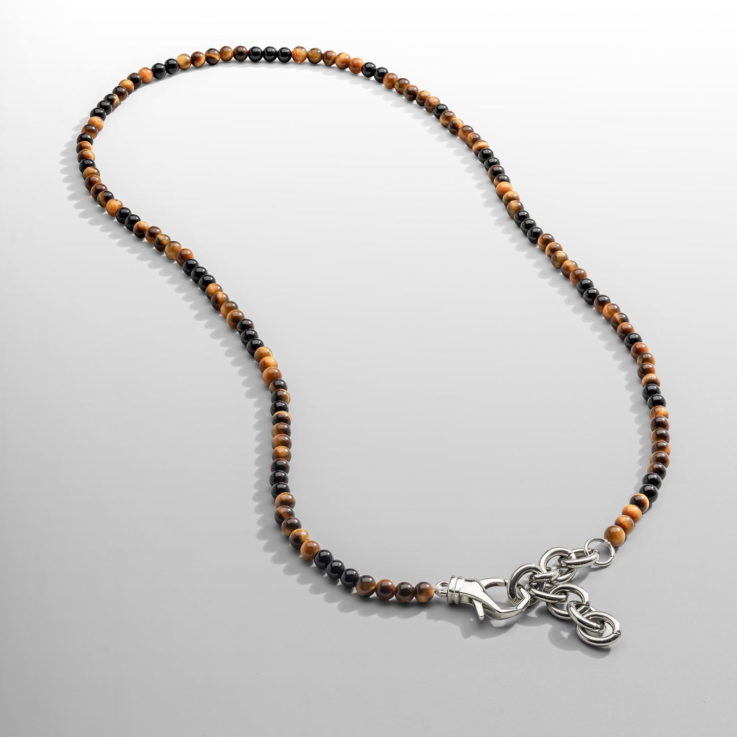 Bracciale avvolgente in occhio di tigre e ossidiana