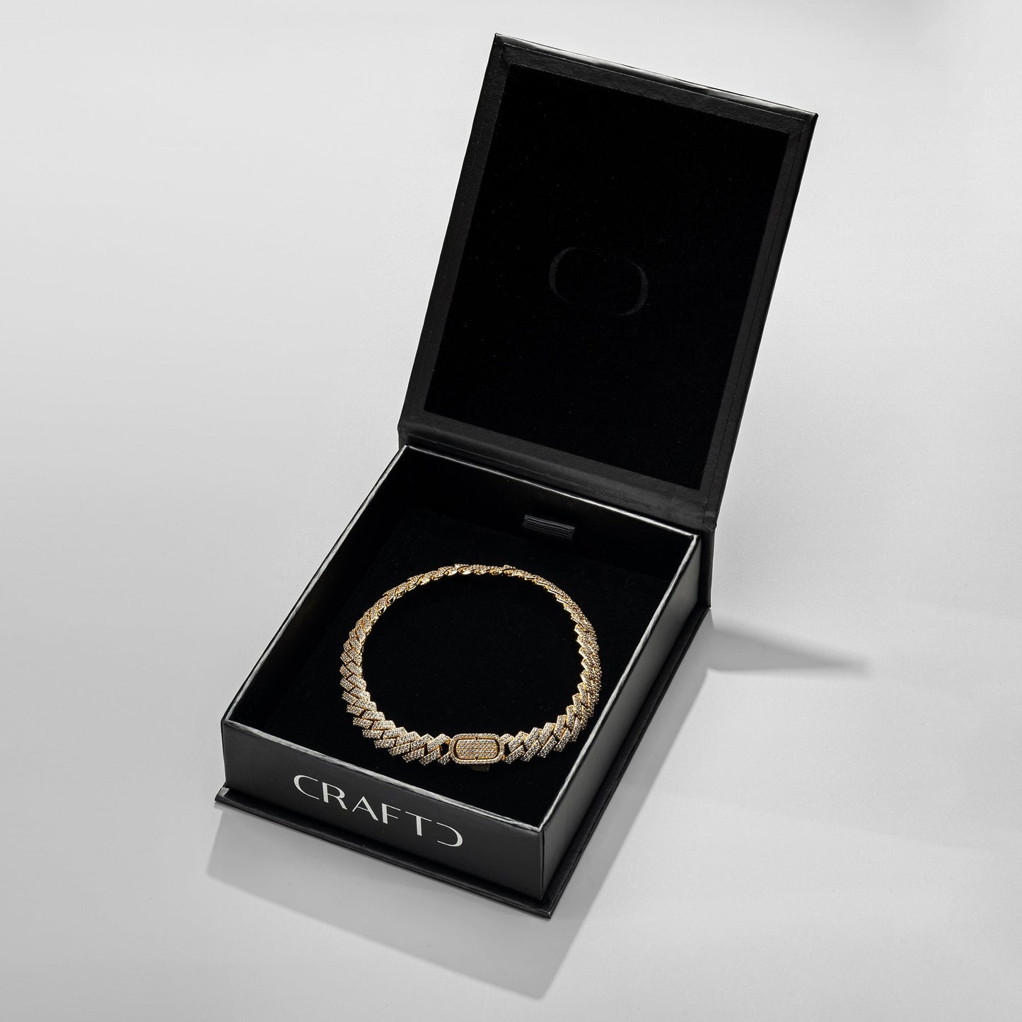 Bracciale Cubano Iced a Maglia (Oro) 8mm