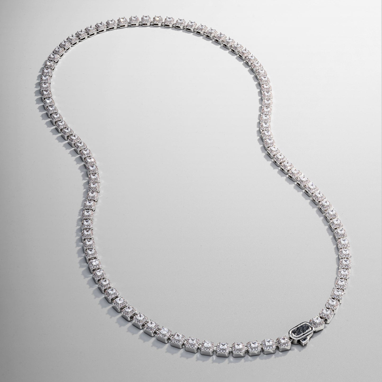 Collana Tennis Cluster Stone (Argento)