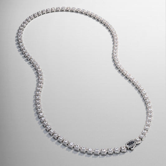 Collana Tennis Cluster Stone (Argento)