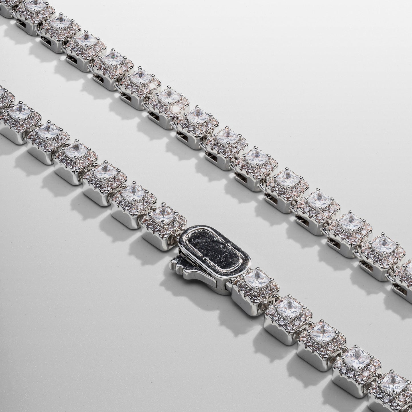 Collana Tennis Cluster Stone (Argento)