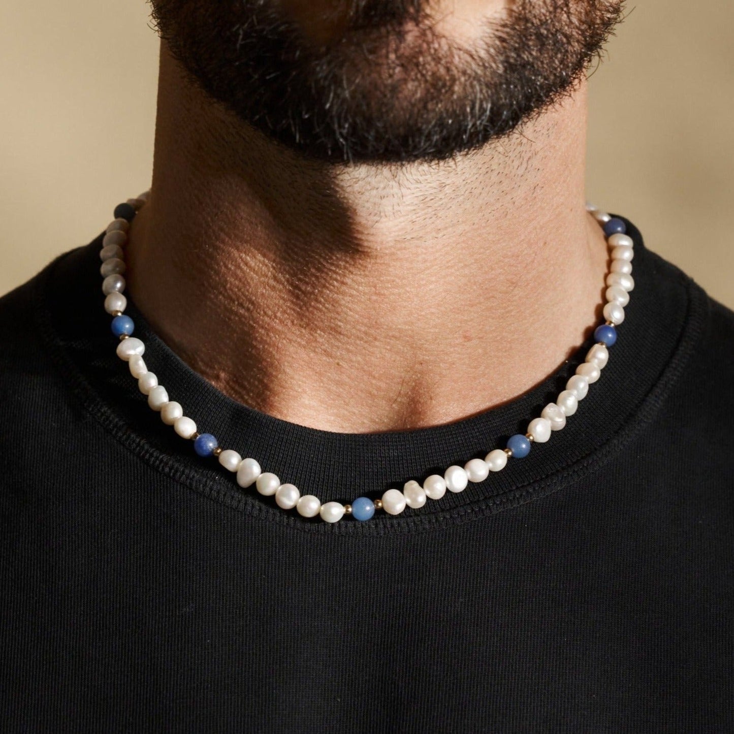 Collana in Perle Vere - Blu Cobalto