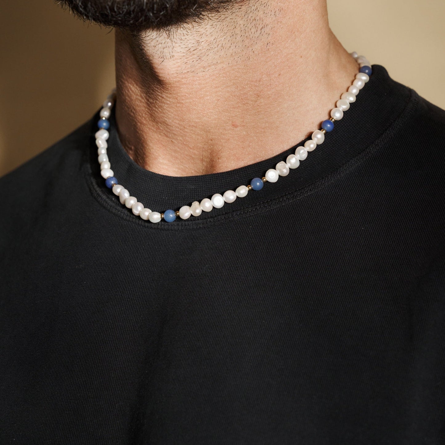 Collana in Perle Vere - Blu Cobalto