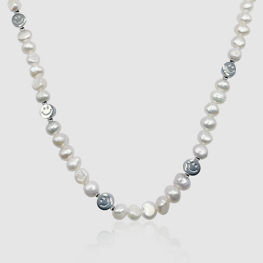 Collana di Perle Vere Smiley (Argento)