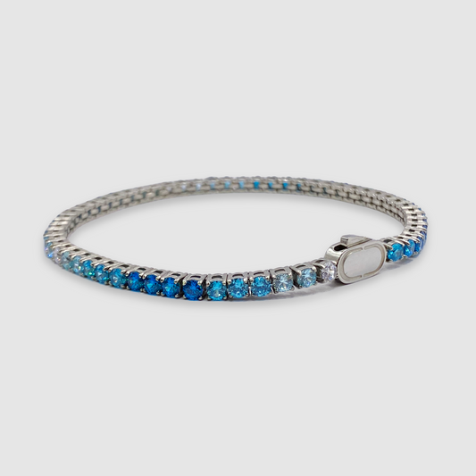 Bracciale Tennis Blu (Argento) 3mm