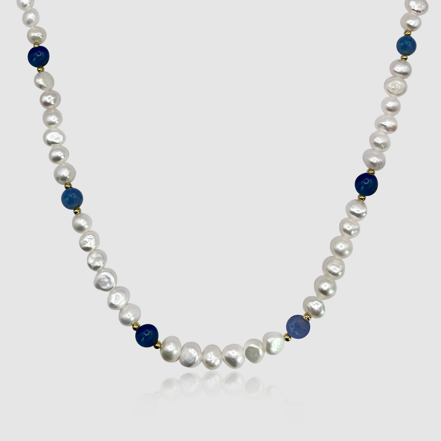 Collana in Perle Vere - Blu Cobalto