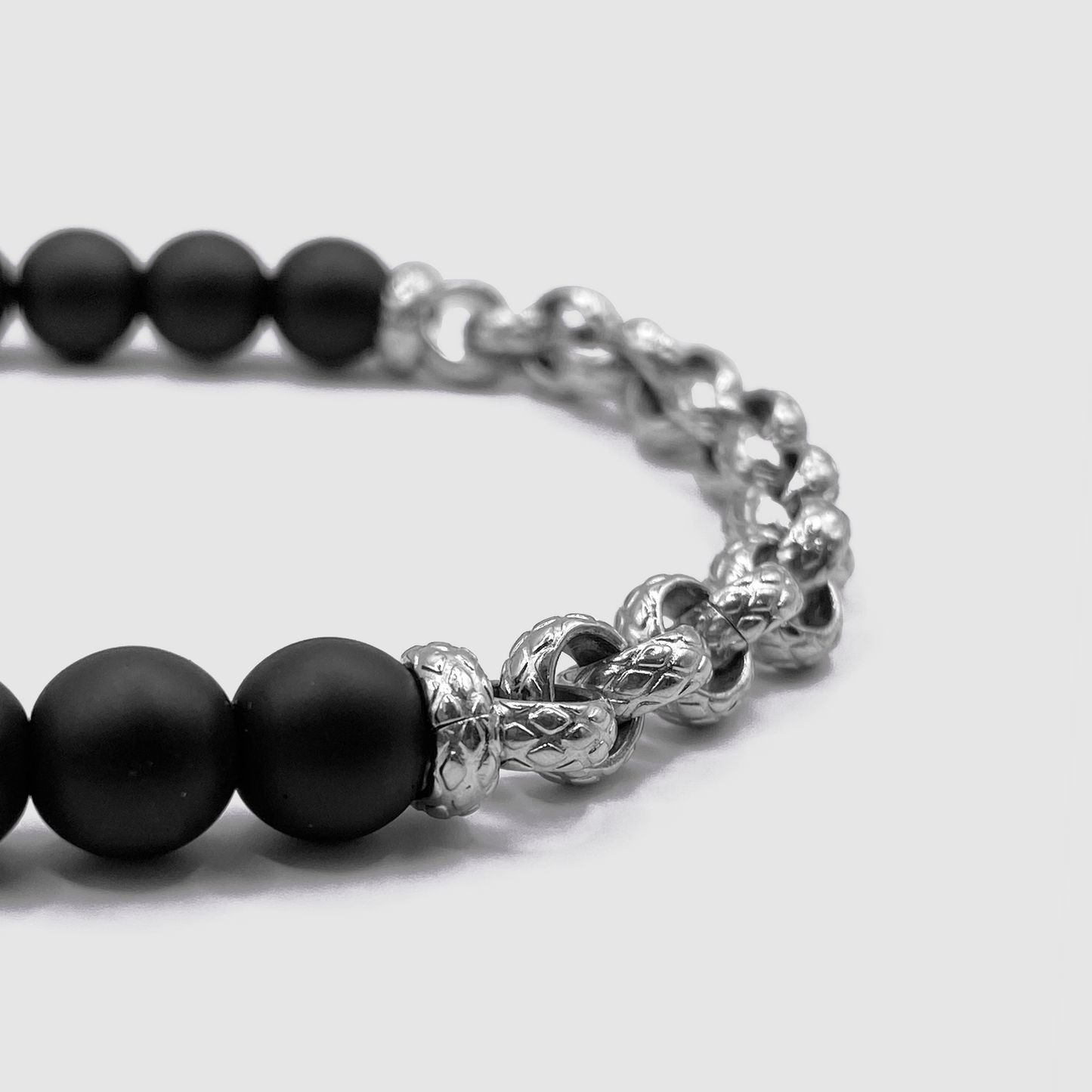 Bracciale a Perline Incastonate (Argento)