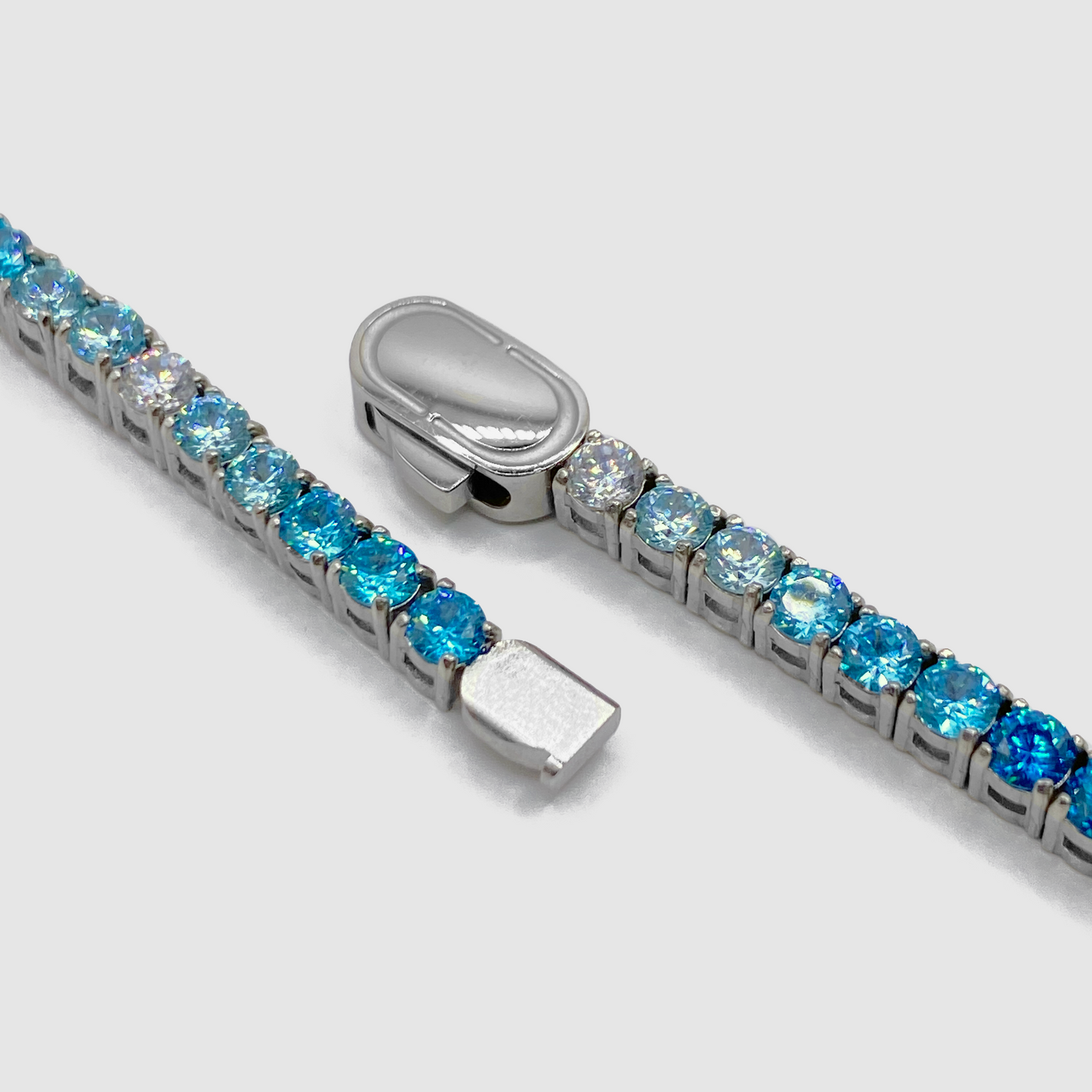 Bracciale Tennis Blu (Argento) 3mm