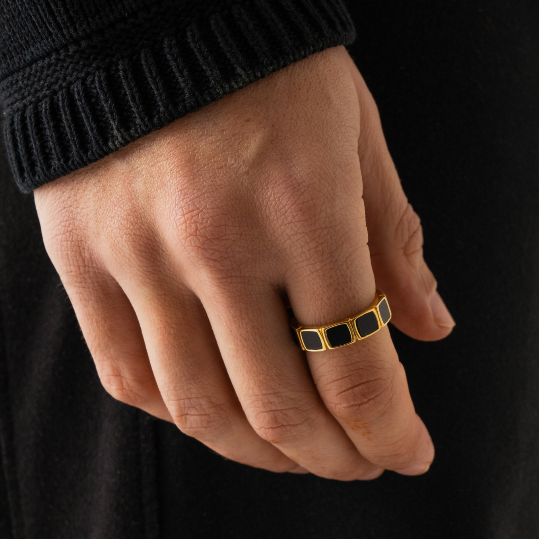 Anello in Pietra Onice (Oro)