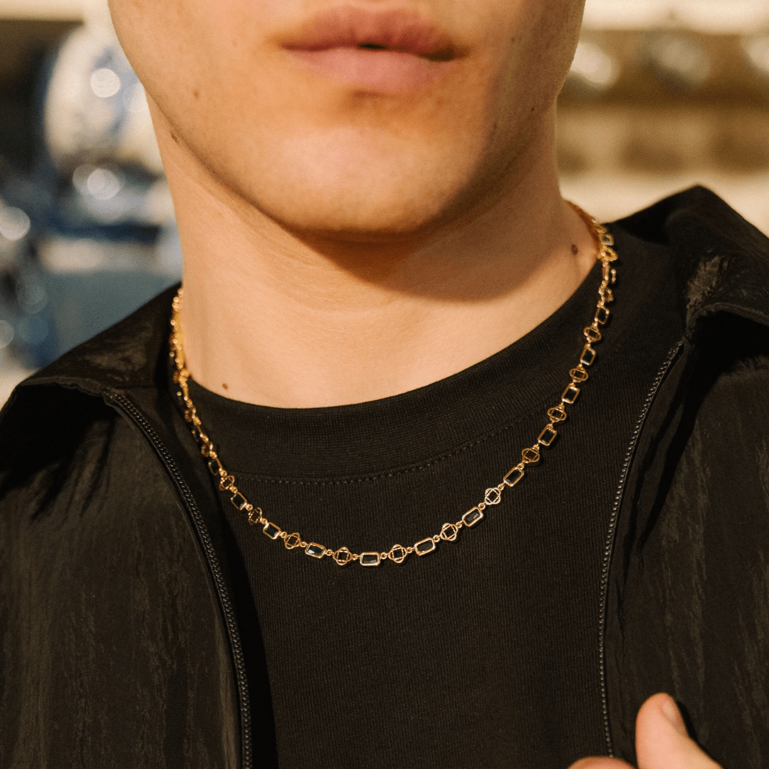 Collana con Trifoglio in Gemma Verde (Oro)