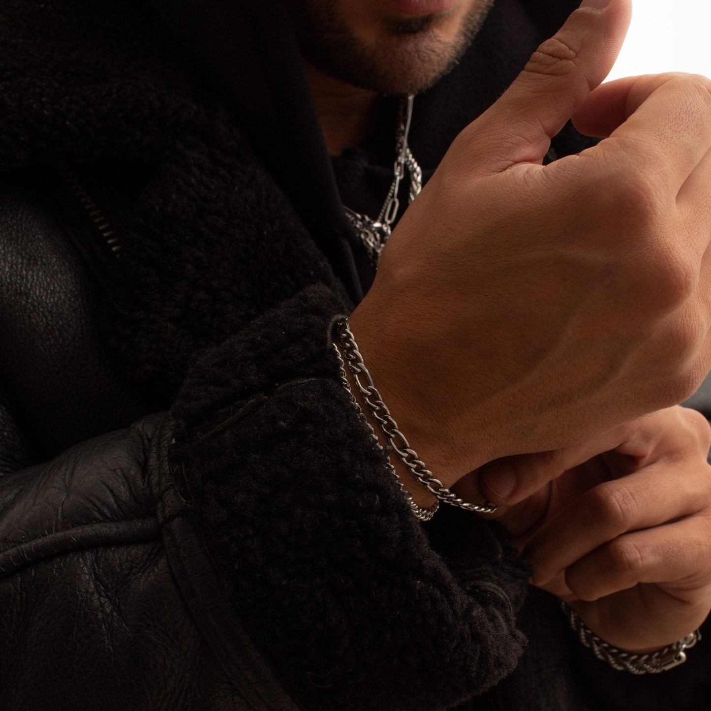 Bracciale Figaro (Argento) 5mm