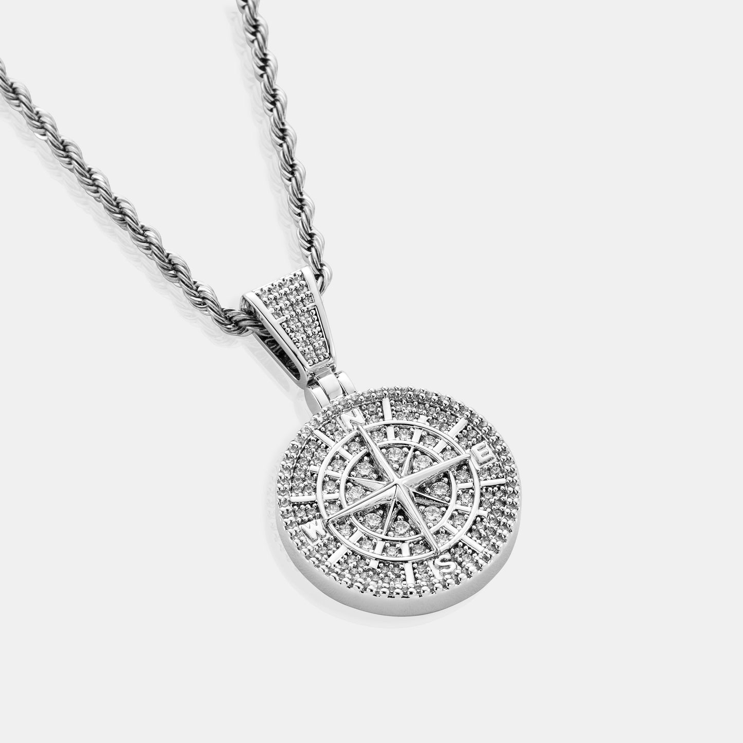 Pendente Bussola Iced (Argento)