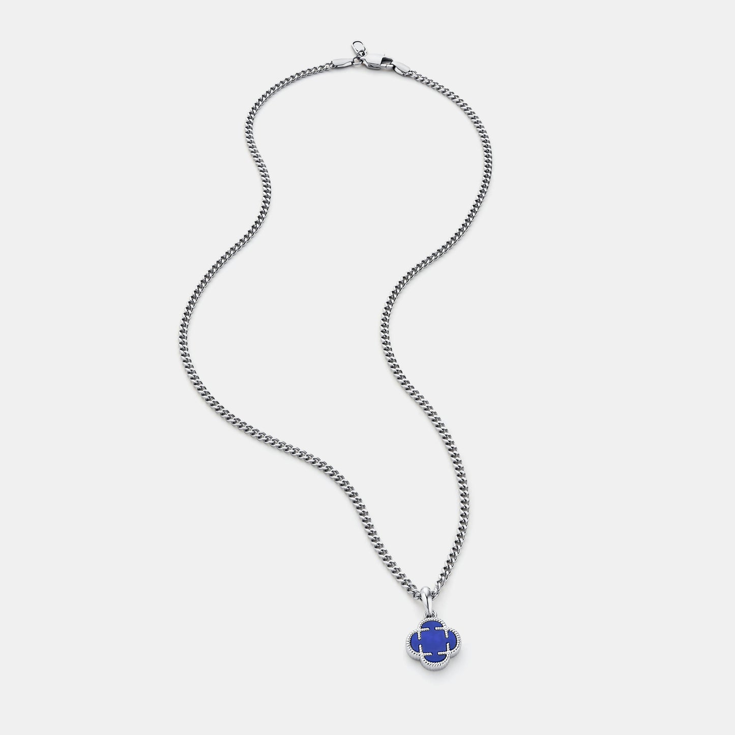 Pendente in Pietra Blu Clover (Argento)