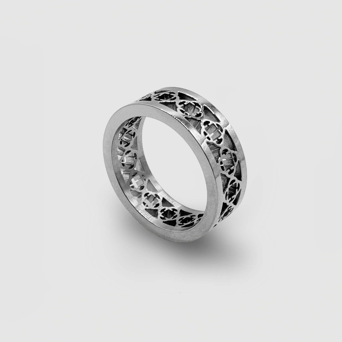 Anello a Fascia Clover (Argento)