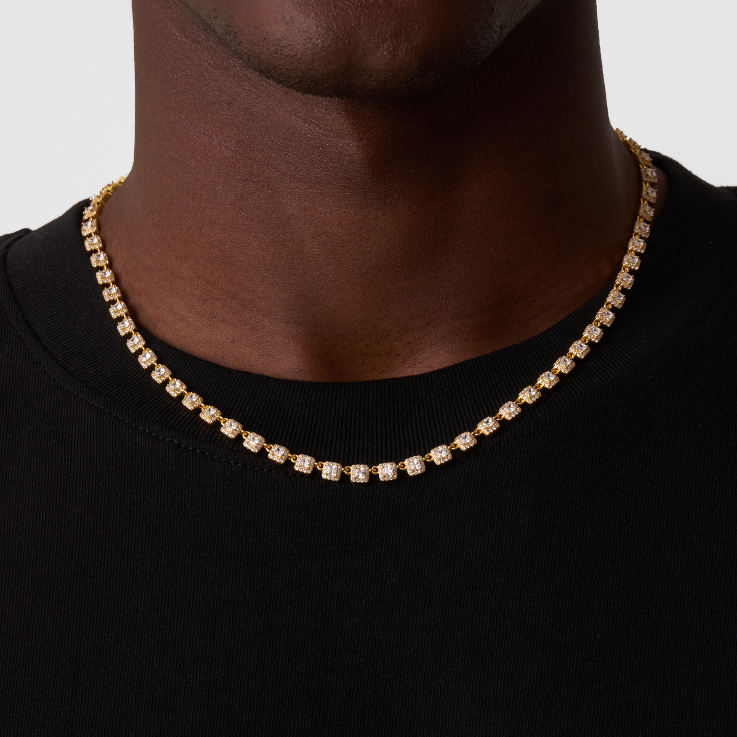 Collana Tennis in Pietra Cluster (Oro)