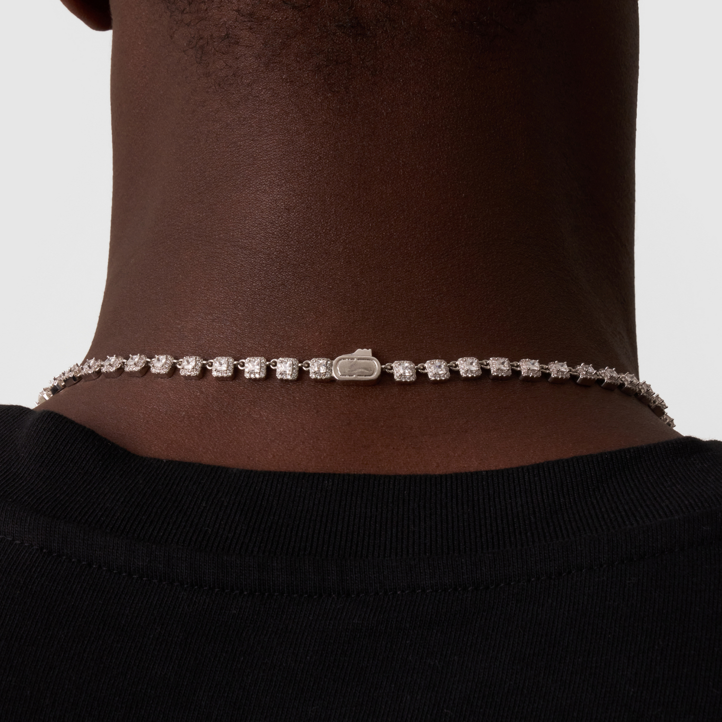 Collana Tennis Cluster Stone (Argento)