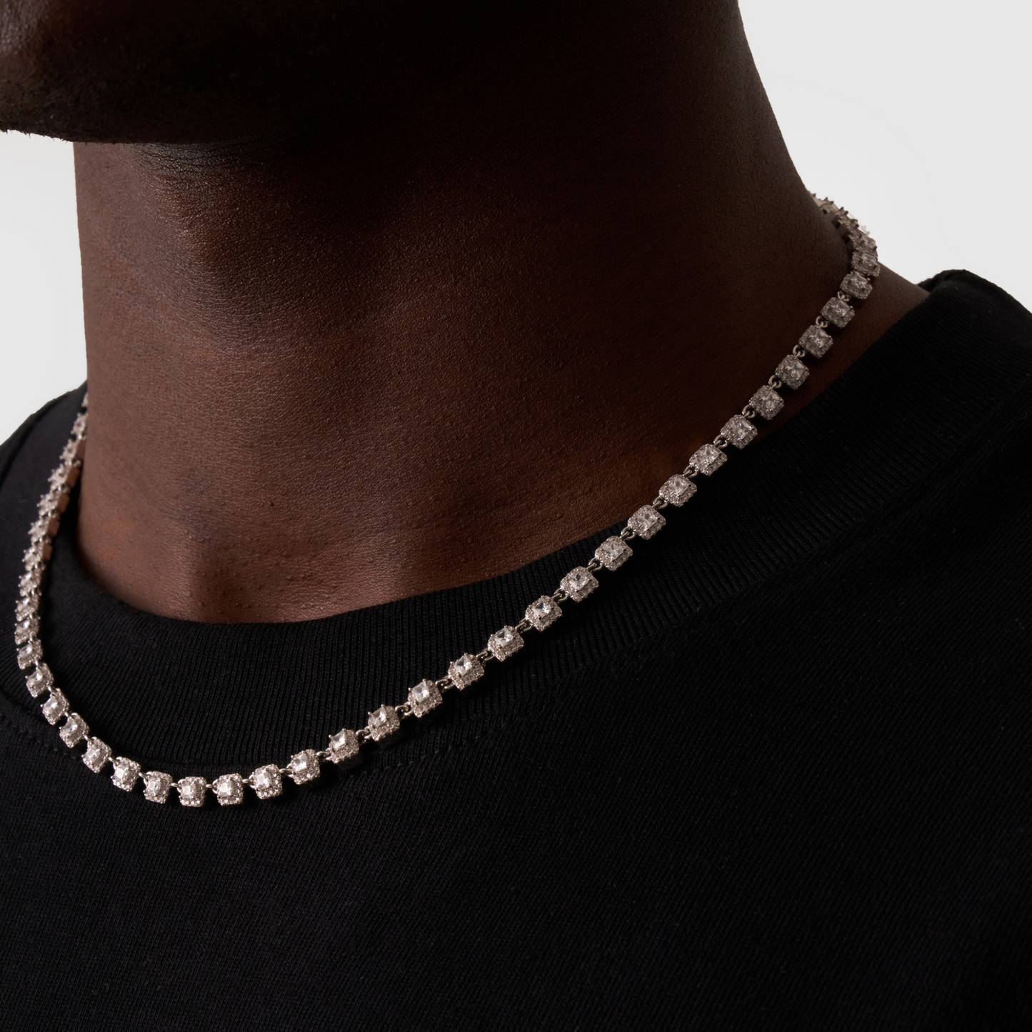 Collana Tennis Cluster Stone (Argento)
