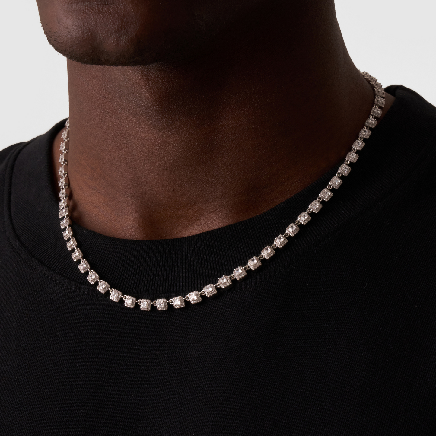 Collana Tennis Cluster Stone (Argento)
