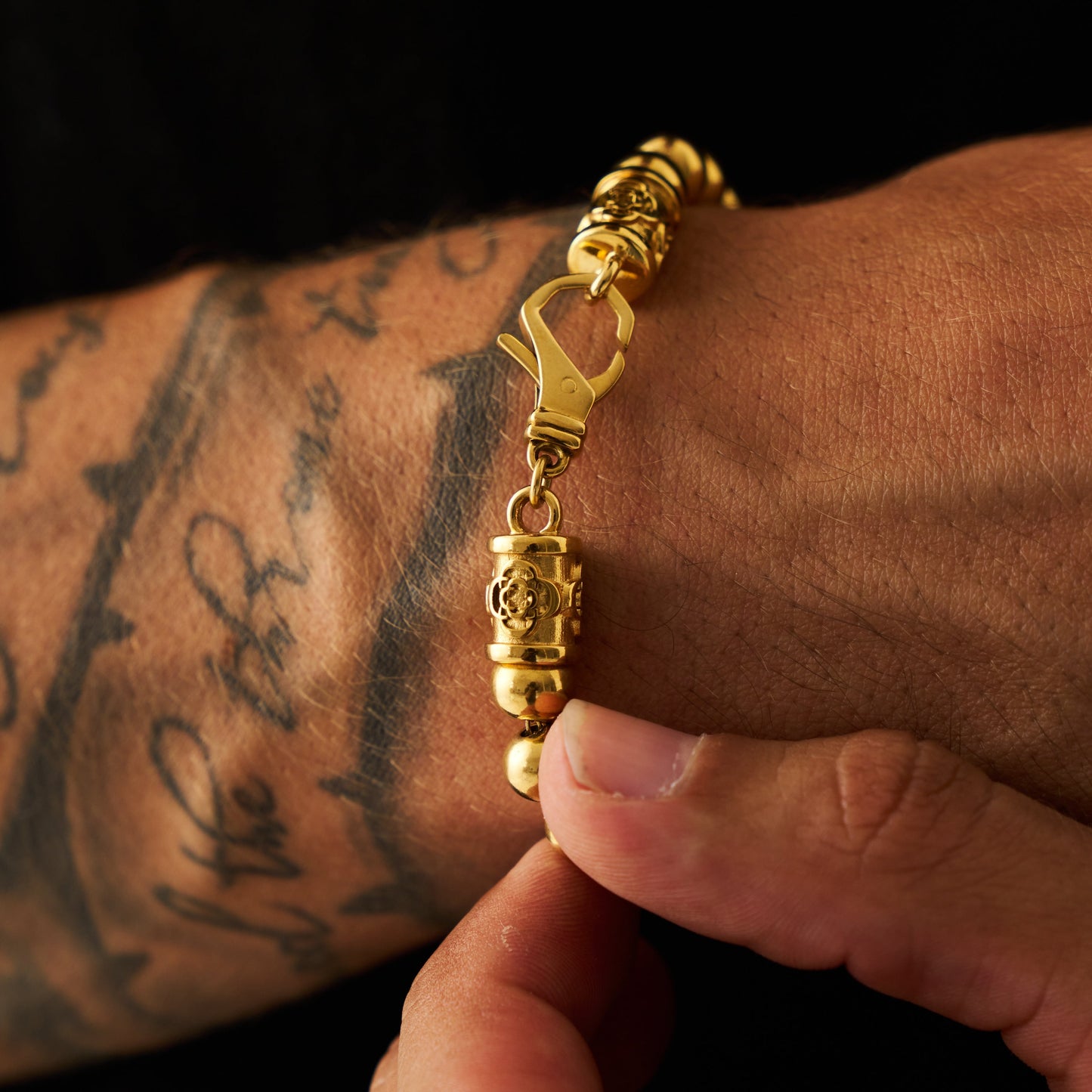 Bracciale a Sfera in Acciaio Inossidabile (Oro)