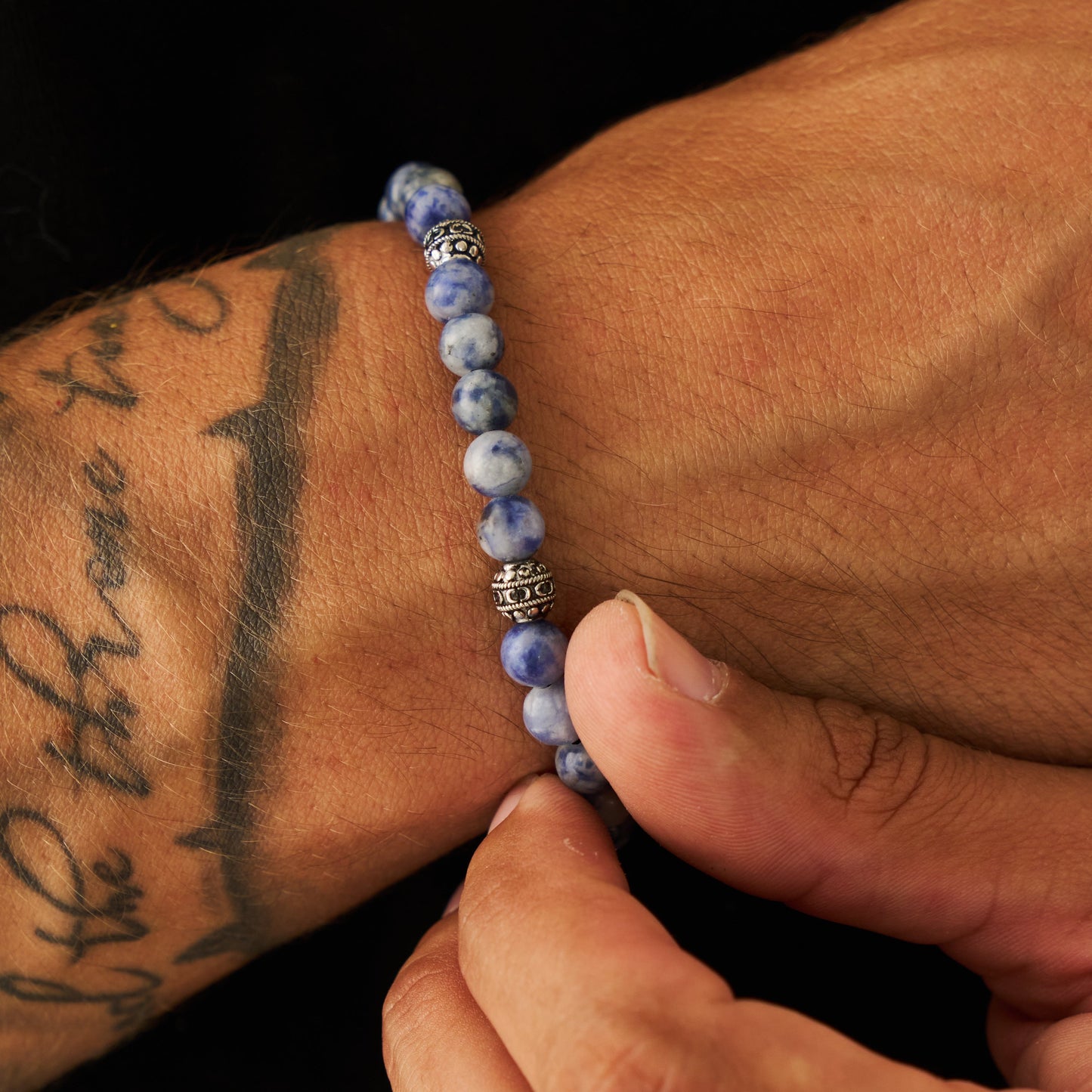 Bracciale in Pietra di Sodalite (Argento)