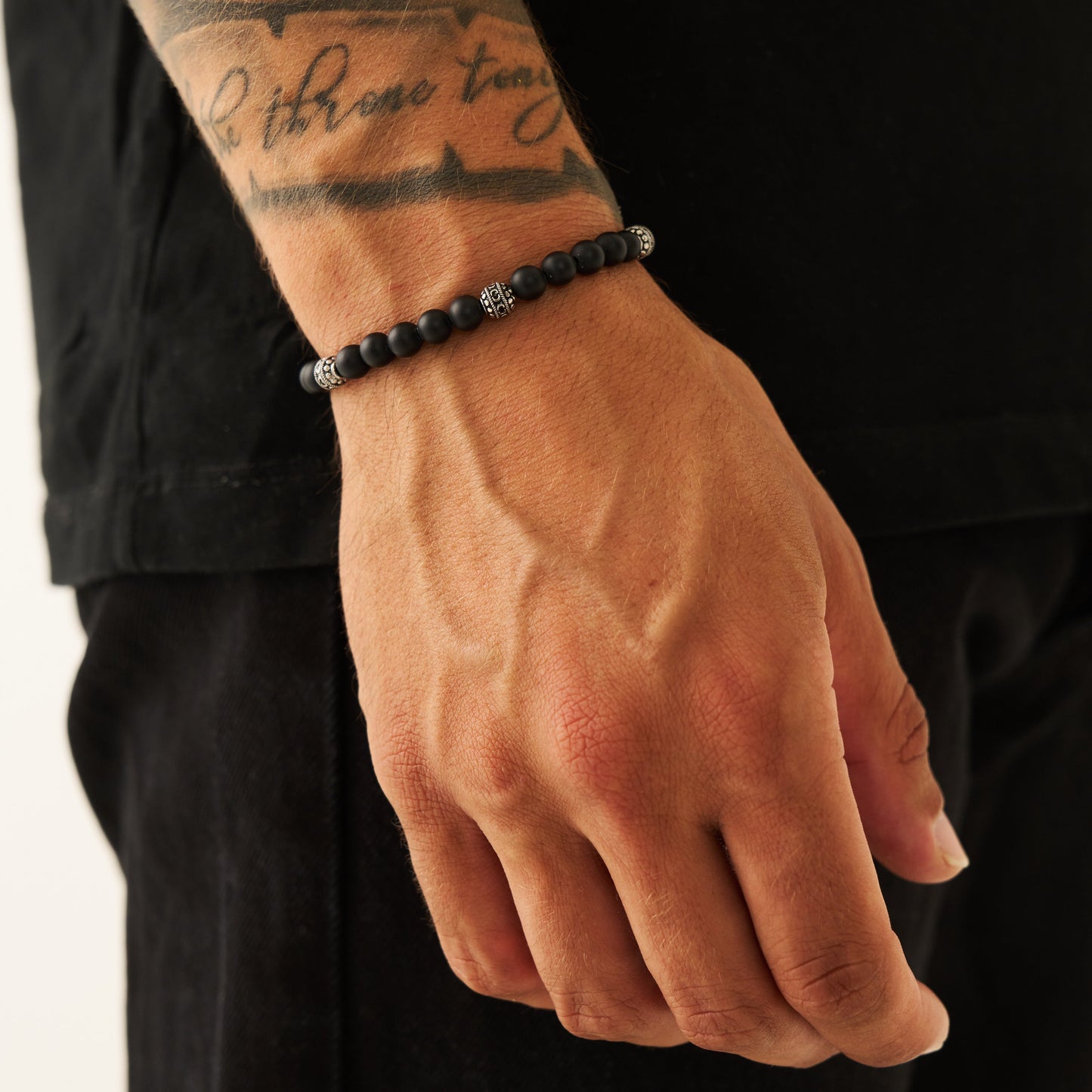 Bracciale in Pietra Onice Opaca (Argento)