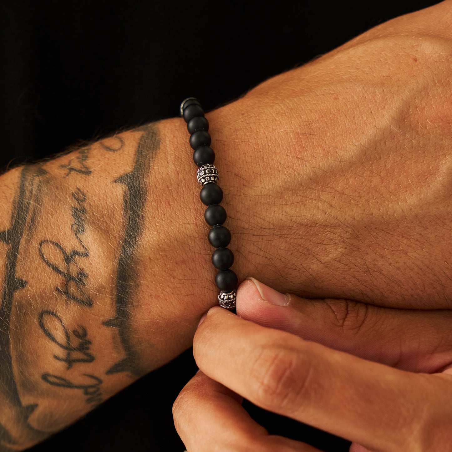Bracciale in Pietra Onice Opaca (Argento)