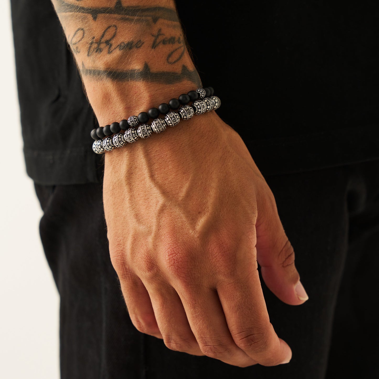 Bracciale in Pietra Onice Opaca (Argento)