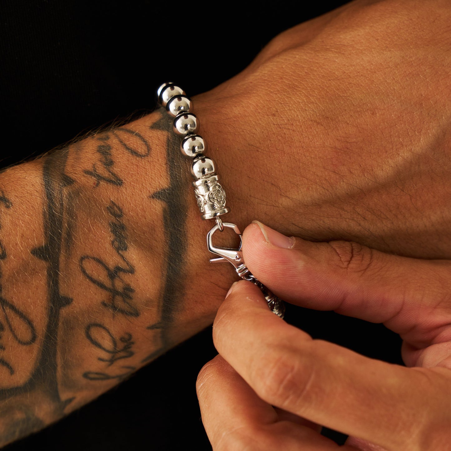 Bracciale a Palline in Chrome (Argento)