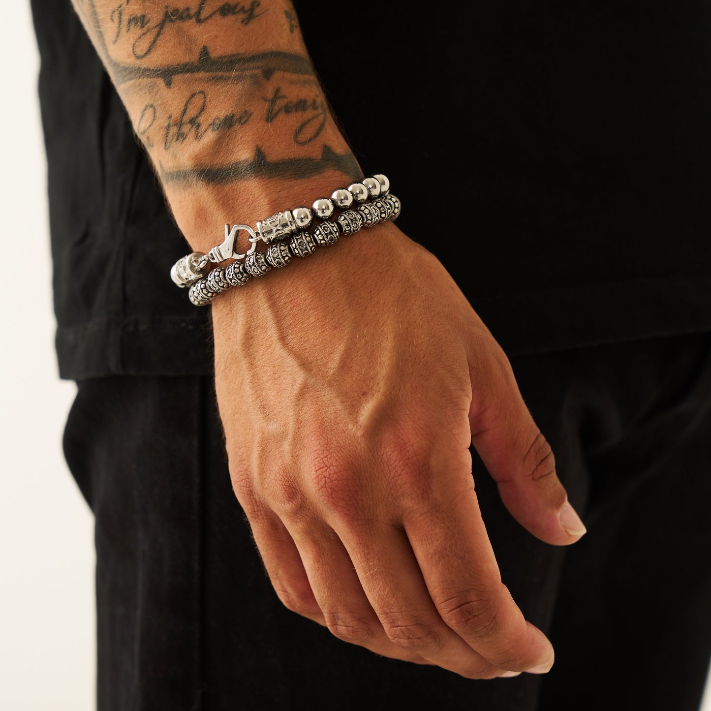 Bracciale a Palline in Chrome (Argento)