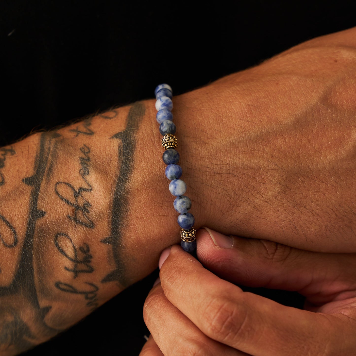 Bracciale in Pietra Sodalite (Oro)
