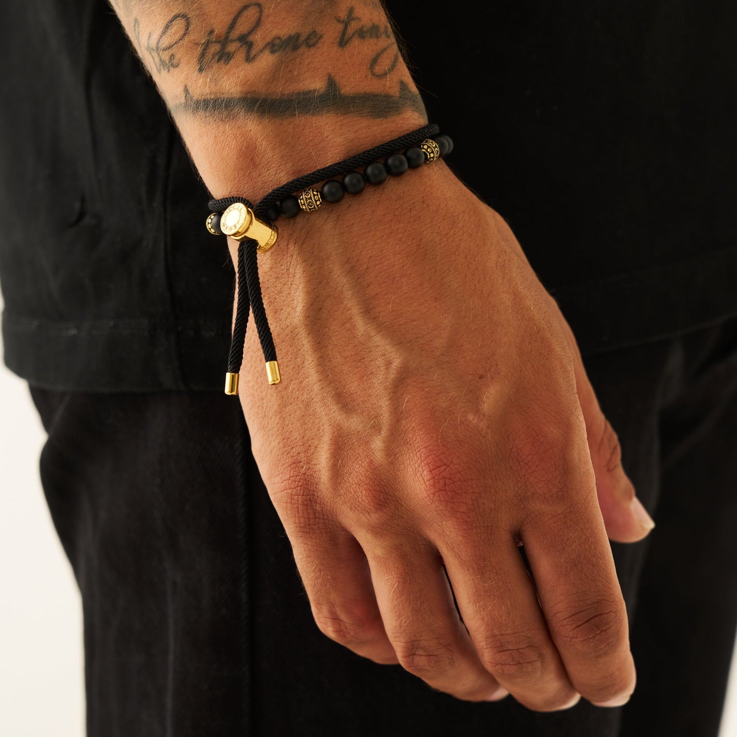 Bracciale con Chiusura a Toggle Nera (Oro)