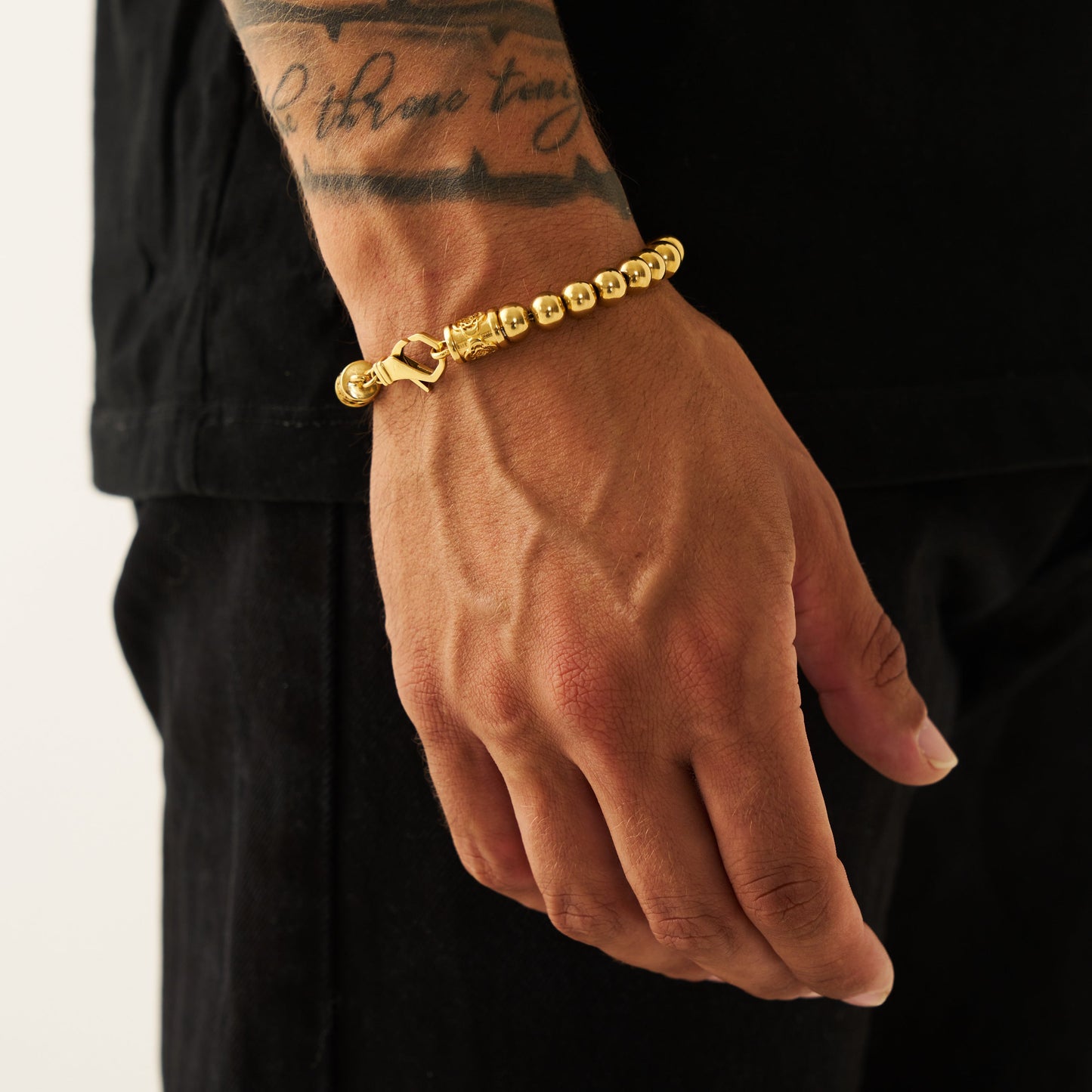 Bracciale a Sfera in Acciaio Inossidabile (Oro)