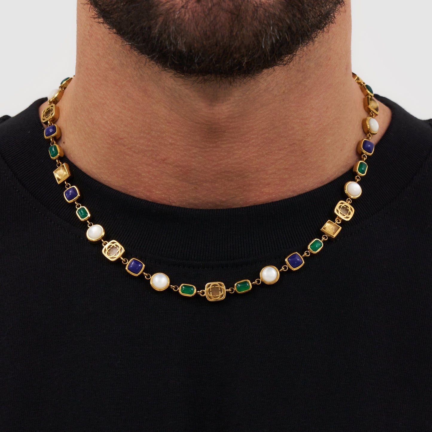 Set di Gemme in Cristallo Blu (Oro)