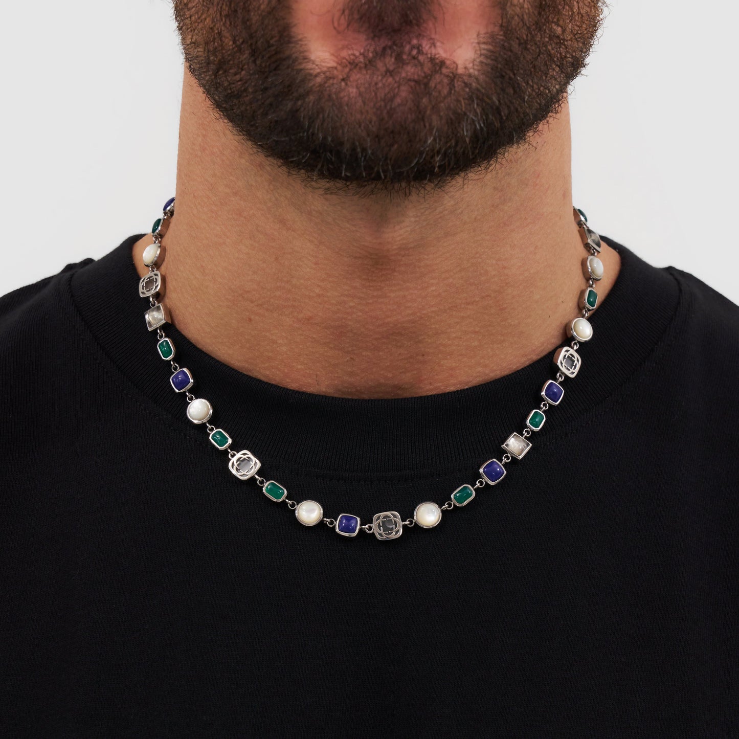 Set di Pietre Preziose Blu (Argento)