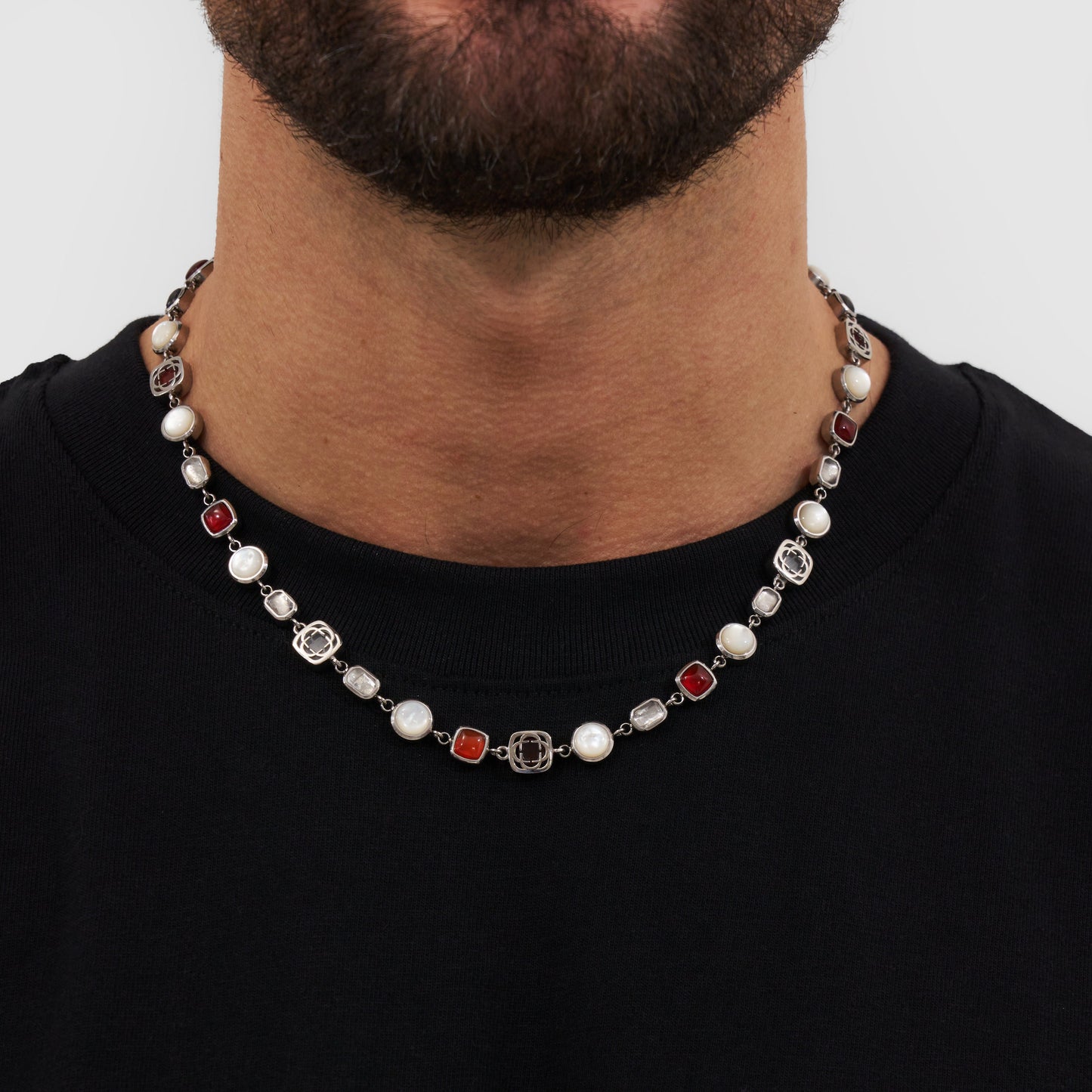 Set di Gemme di Cristallo Rosso (Argento)