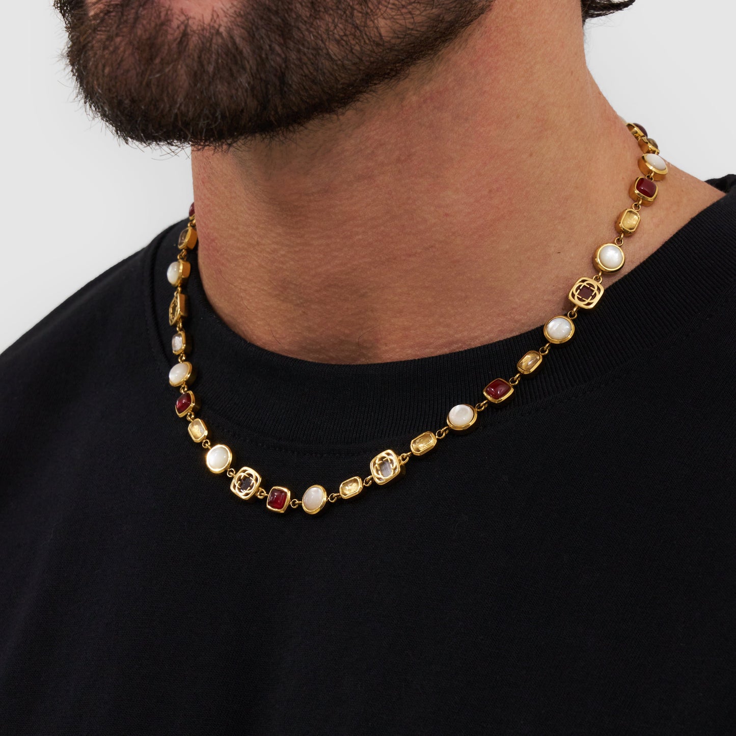Collana di Gemma di Cristallo Rosso (Oro)