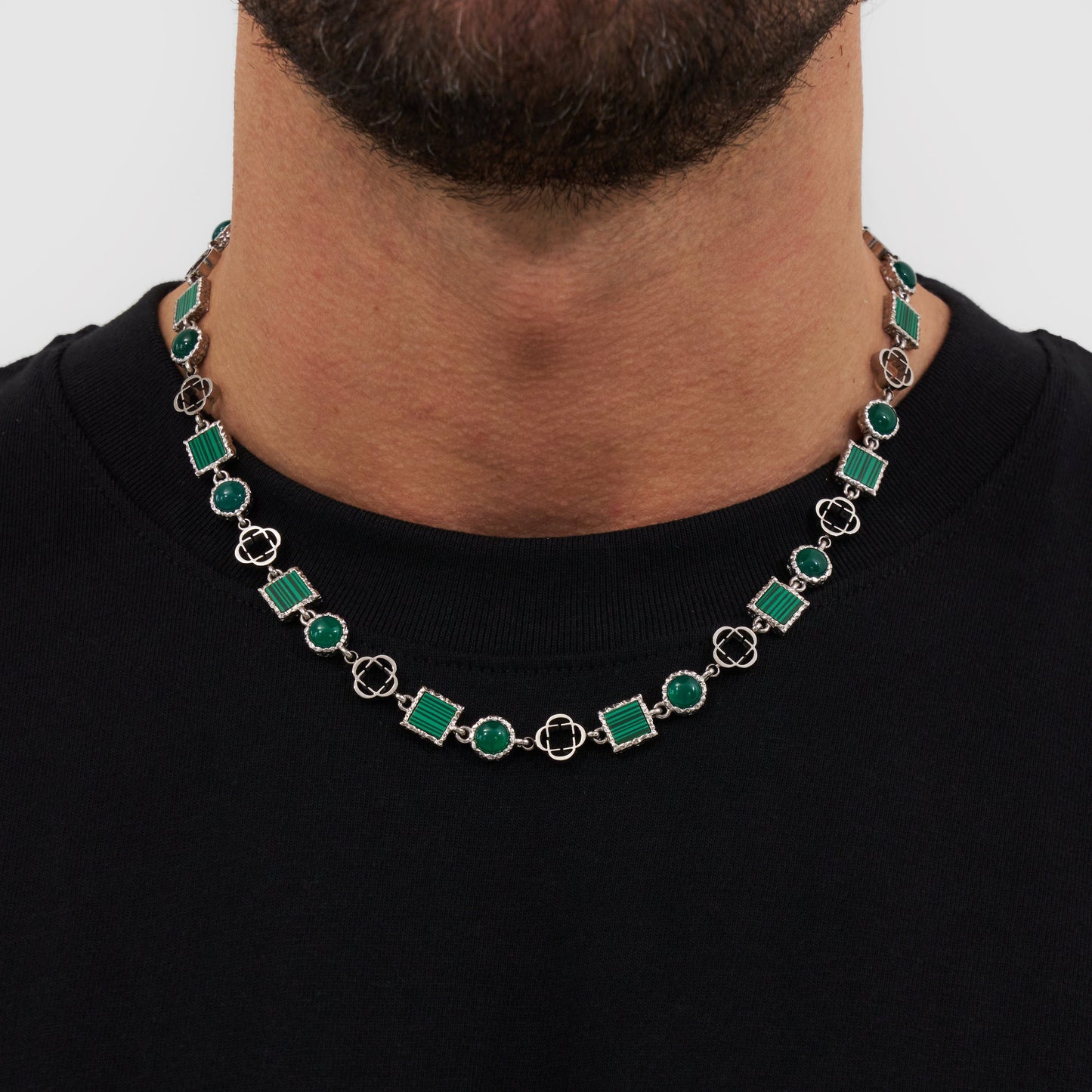 Set di Gemme di Quarzo Verde (Argento)