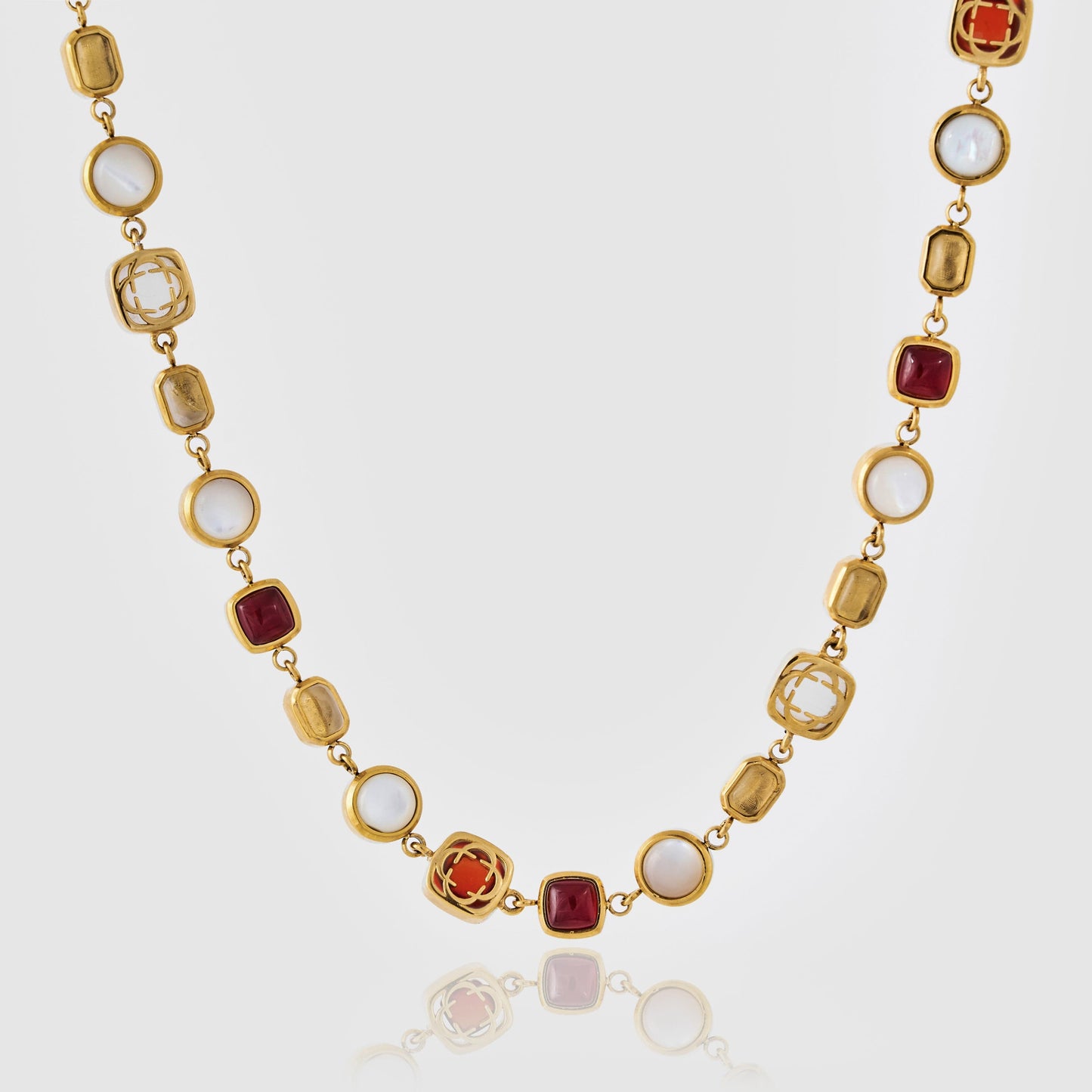 Collana di Gemma di Cristallo Rosso (Oro)
