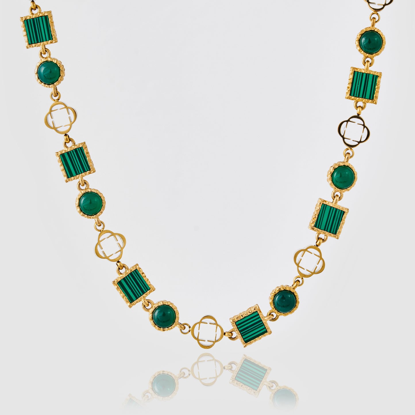 Collana in Gemma di Quarzo Verde (Oro)
