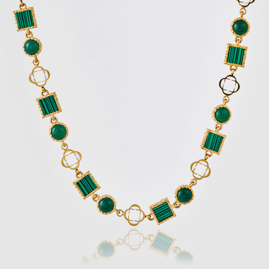 Collana in Gemma di Quarzo Verde (Oro)