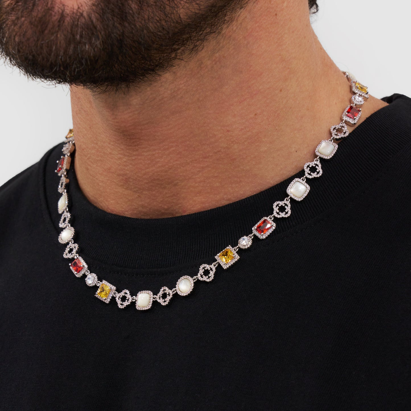 Collana Iced Gemstone (Argento)