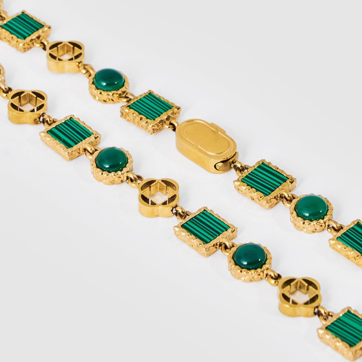 Collana in Gemma di Quarzo Verde (Oro)