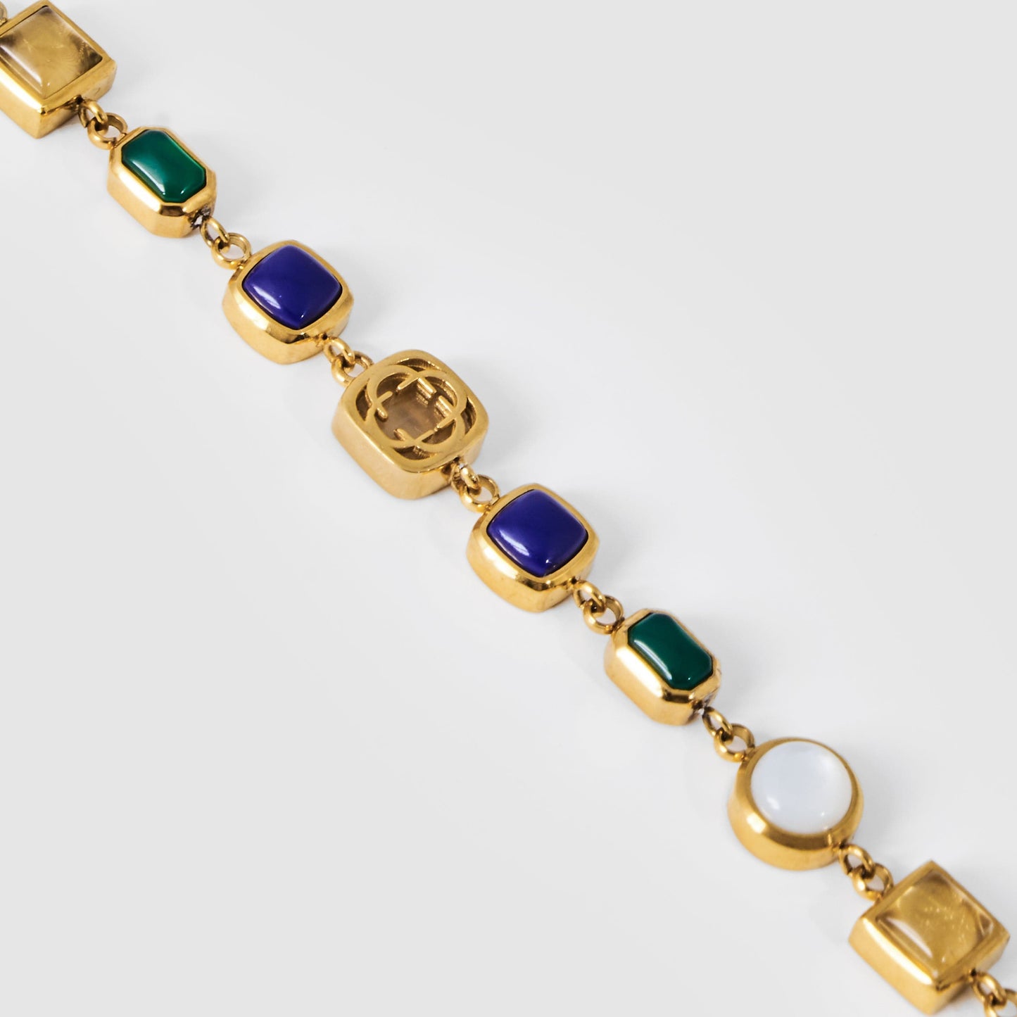 Bracciale in Gemma di Cristallo Blu (Oro)