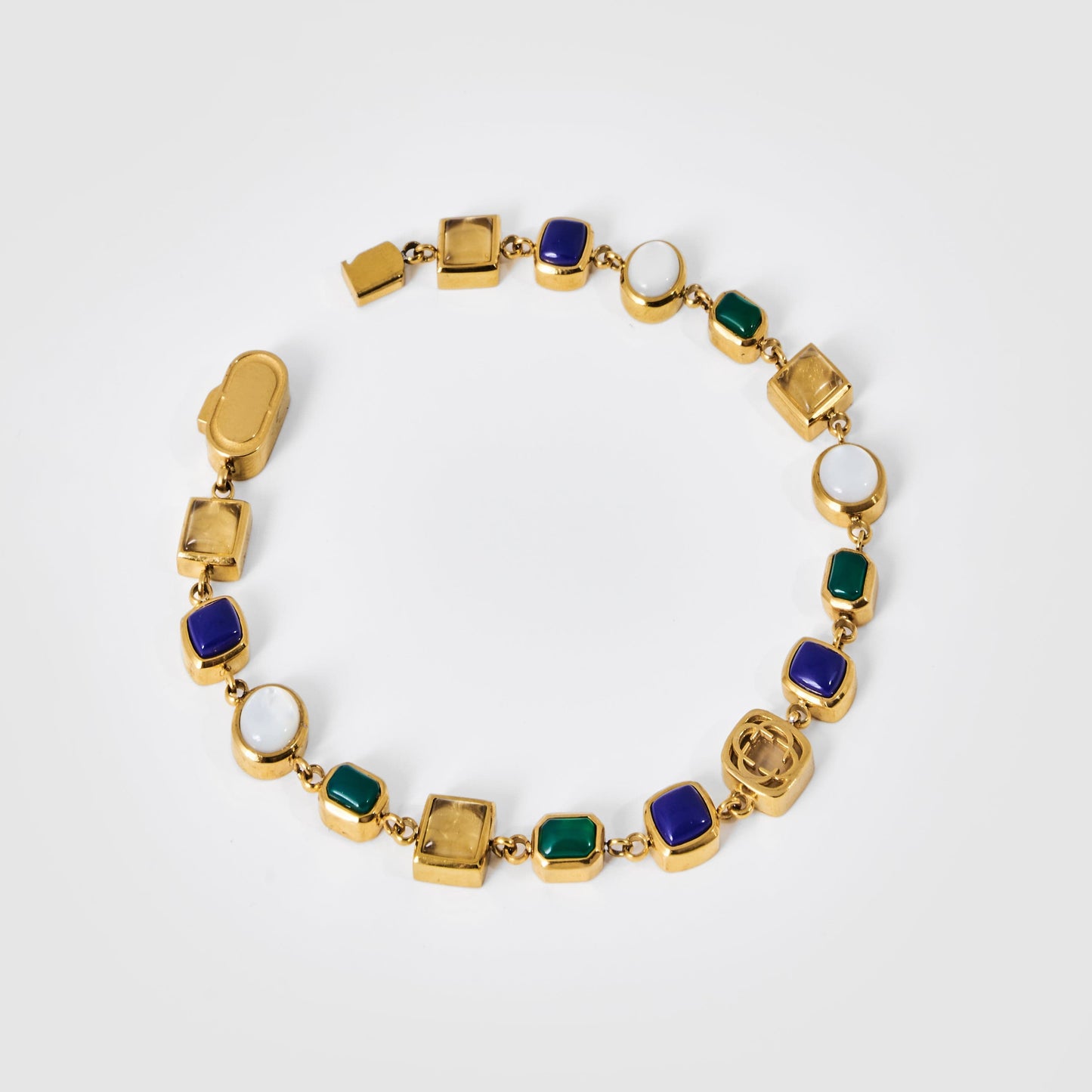 Bracciale in Gemma di Cristallo Blu (Oro)