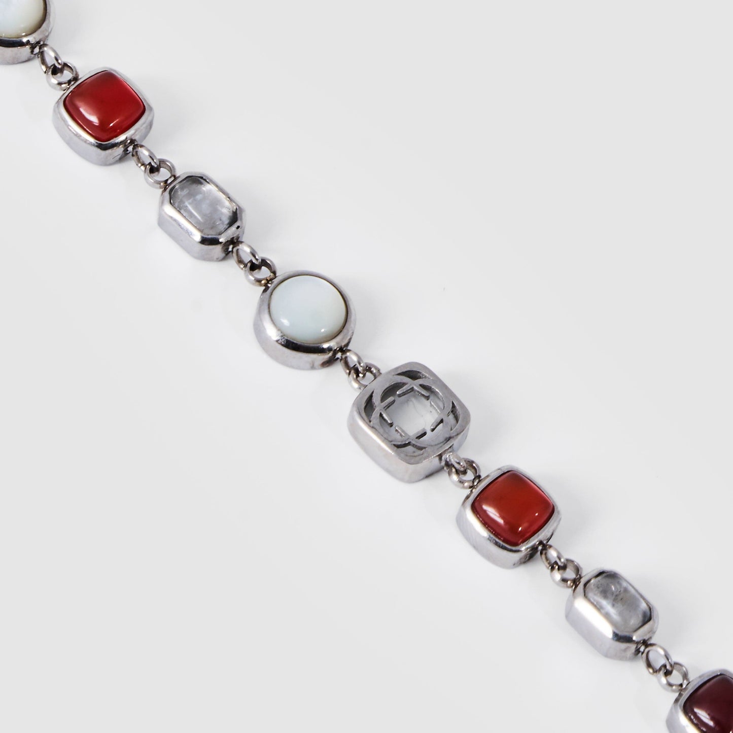 Bracciale in Gemma di Cristallo Rosso (Argento)