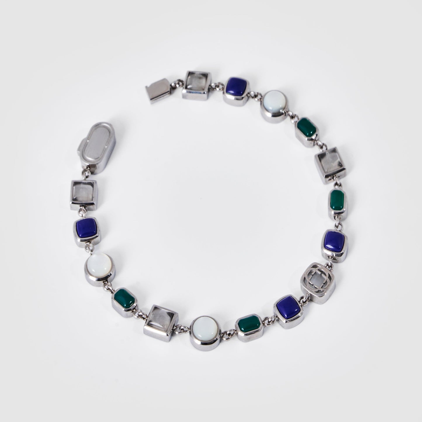 Bracciale in Gemma di Cristallo Blu (Argento)