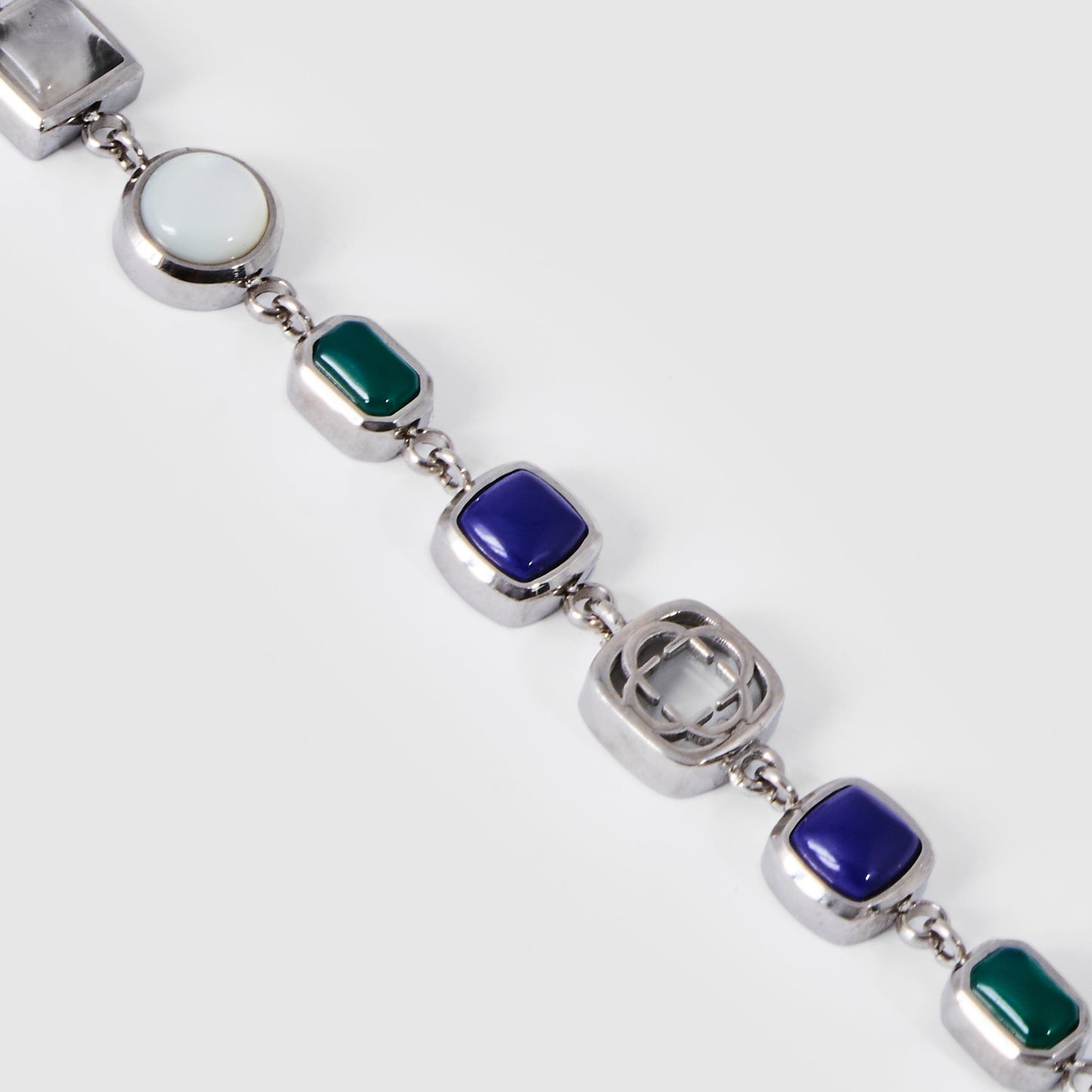 Bracciale in Gemma di Cristallo Blu (Argento)