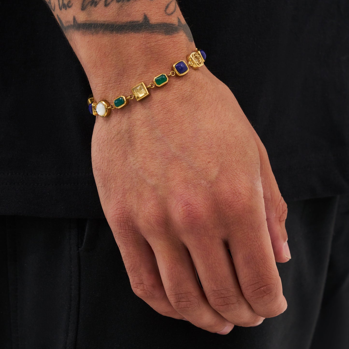 Set di Gemme in Cristallo Blu (Oro)