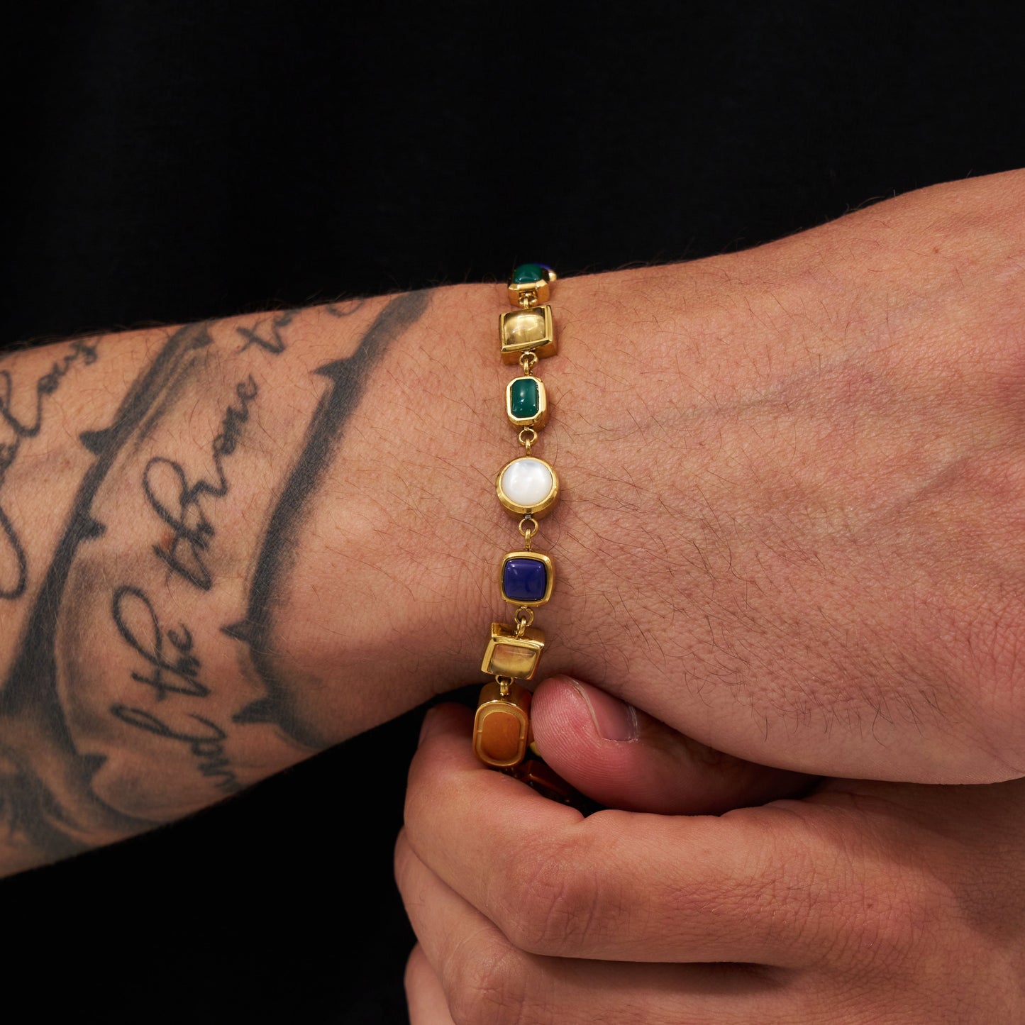 Bracciale in Gemma di Cristallo Blu (Oro)