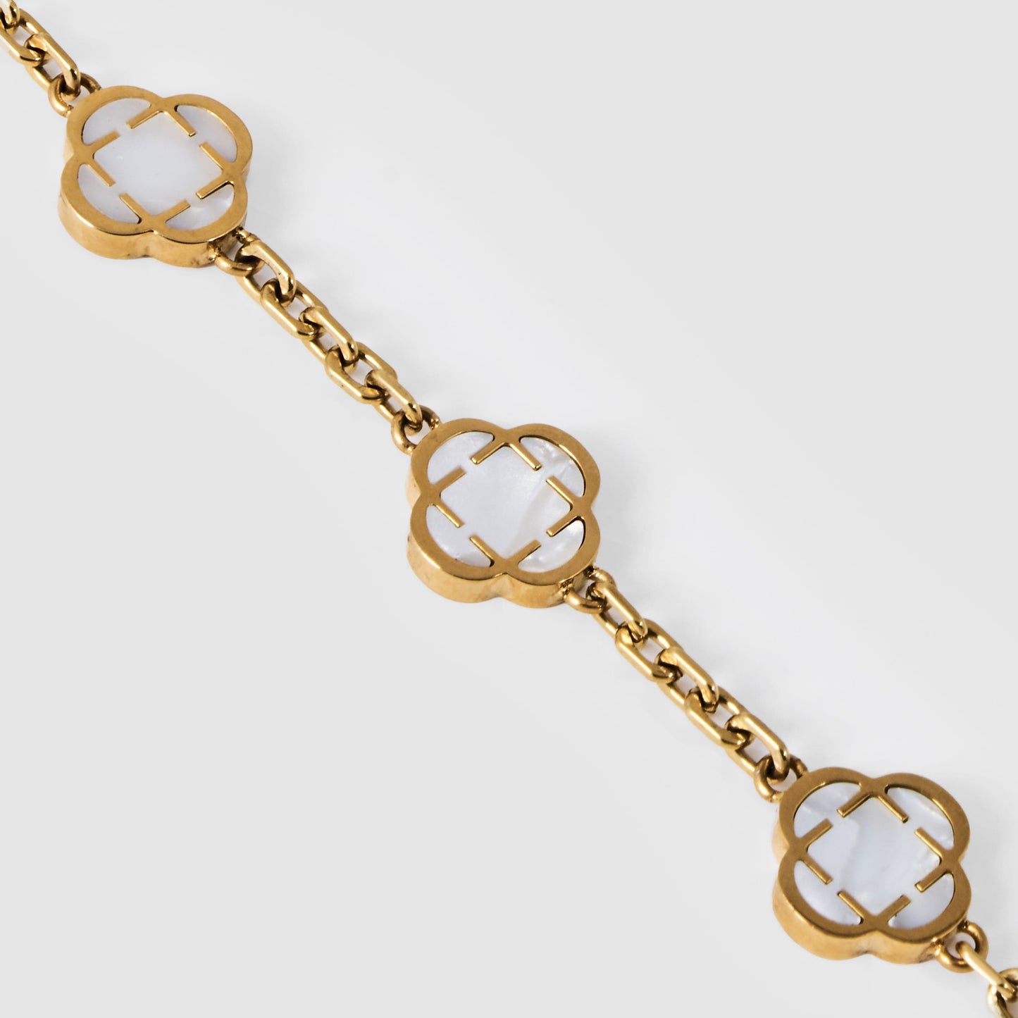 Bracciale in Pietra di Trifoglio Bianco (Oro)